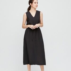 Uniqlo | Dresses | Uniqlo Drape Sleeveless Black Midi Dress | Poshmark Uniqlo | Dresses | Uniqlo Drape Sleeveless Black Midi Dress | Poshmark